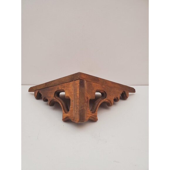 Corner shelf Ornate Knick knack one tier Vintage Wood Shelf - Picture 4 of 10